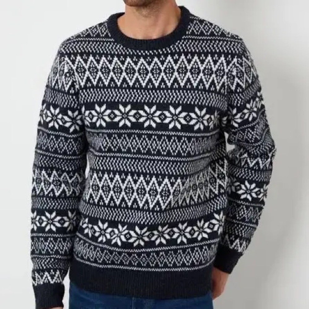 Class Club Men’s Black & White Patterned Sweater. Size 18/20